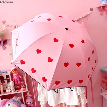 

Cosplay Creative Action Figure sailor moon sakura Metal Pink Heart Anti-UV Windproof Sunscreen Rain Folding Umbrella Toy Gift