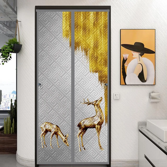 Custom Perforation-free Door Curtain Household Winter Insulation Windproof  And Cold-proof Partition Door Curtain Magnetic Screen - AliExpress