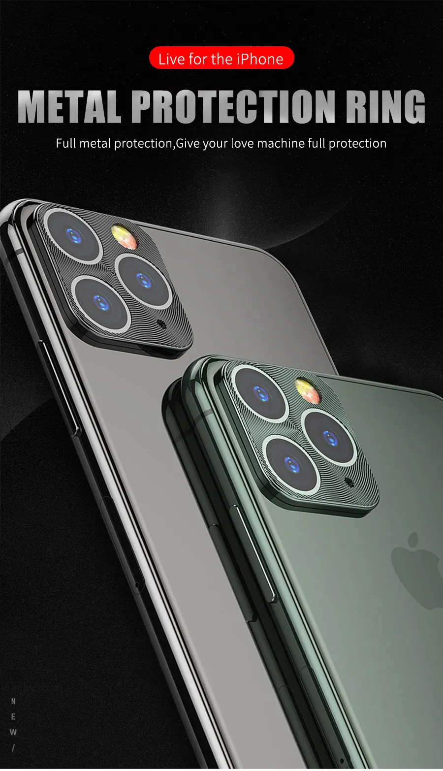 Защитное кольцо для объектива камеры для iPhone 11 Pro XR XS MAX, закаленное стекло для iPhone 11Pro MAX, защита задней панели из металлического сплава