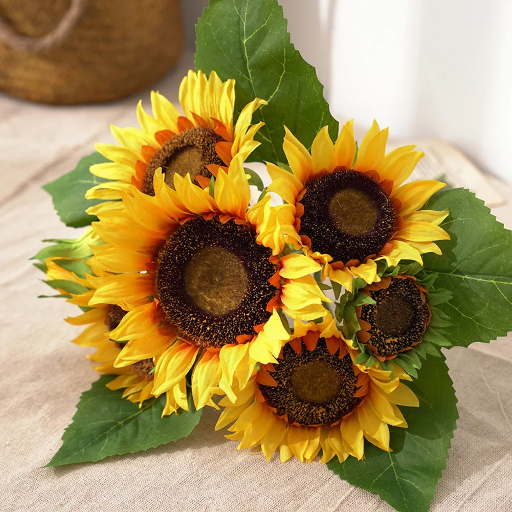 

Artificial Silk Flower Sunflower Bouquet Daisy Home Garden Wedding Table DIY Simulation Decorative Flowers Accessorie Plant