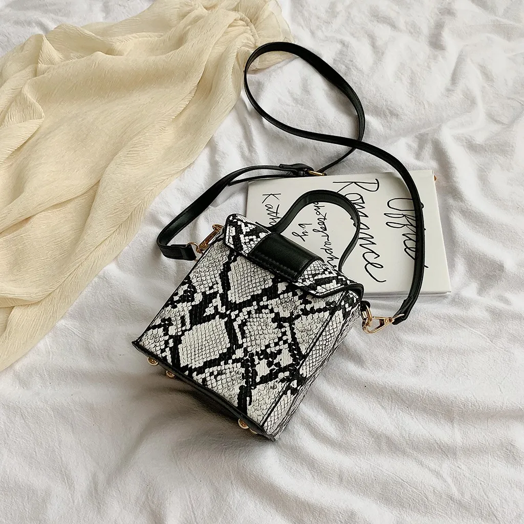 Сумка-мессенджер со змеиным принтом Bolsa Feminina Новая модная кожаная сумка Повседневная дикая сумка через плечо# C2