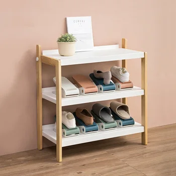 

Durable Adjustable Shoe Organizer Nordic DIY Footwear Support Slot Space Saving Cabinets Closet Stand 4 Color Shoes Rack Shoebox
