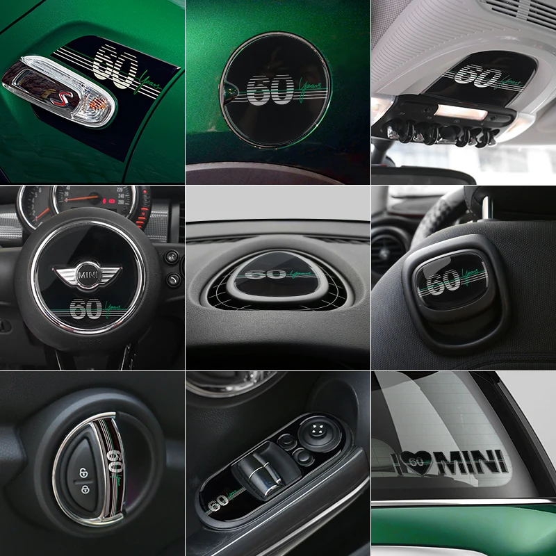 Автомобильный 60 годовщина эпоксидные наклейки на выходе ручная передача наклейка на интерьер для Mini Cooper S JCW F55 F56 аксессуары для хэтчбеков