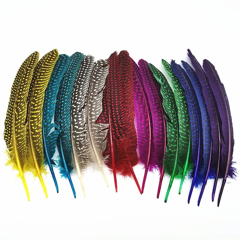 50 100 cái/lốc cánh gà lôi lông vũ phát hiện Guinea tỳ hữu plumes17 22cm tự làm Lông cho Bộ kim chỉ trang trí Pluma cho trang sức làm