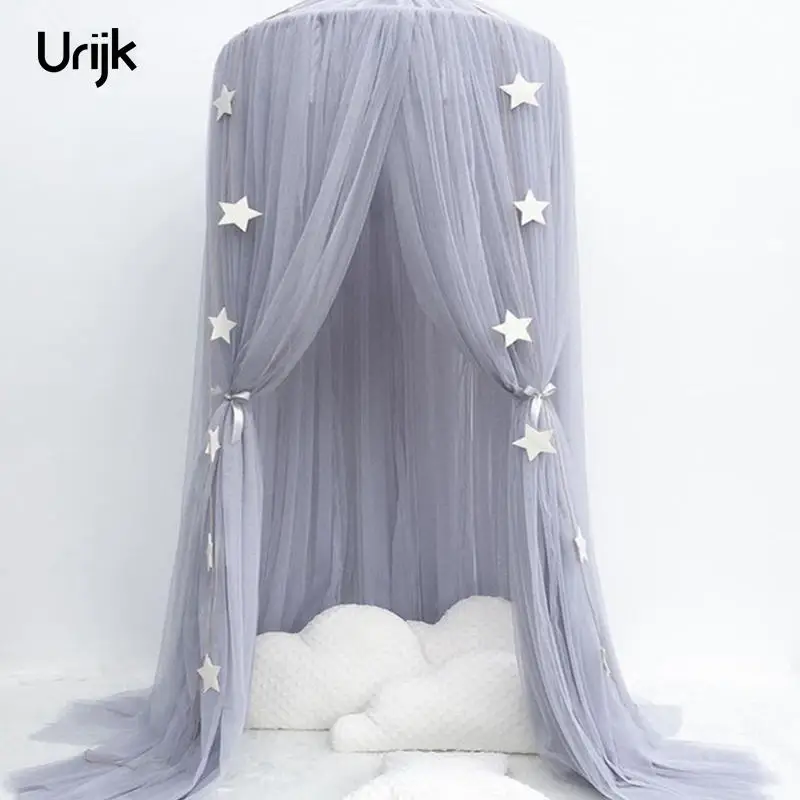 Занавеска для кровати навесная купольная детская москитная сетка девочек