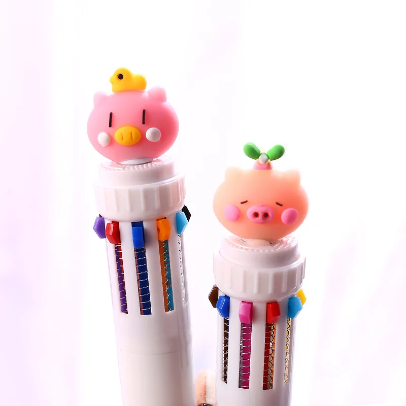 Милая поросенок 10 Цветов шариковая ручка красочная для рисования Kawaii розовая