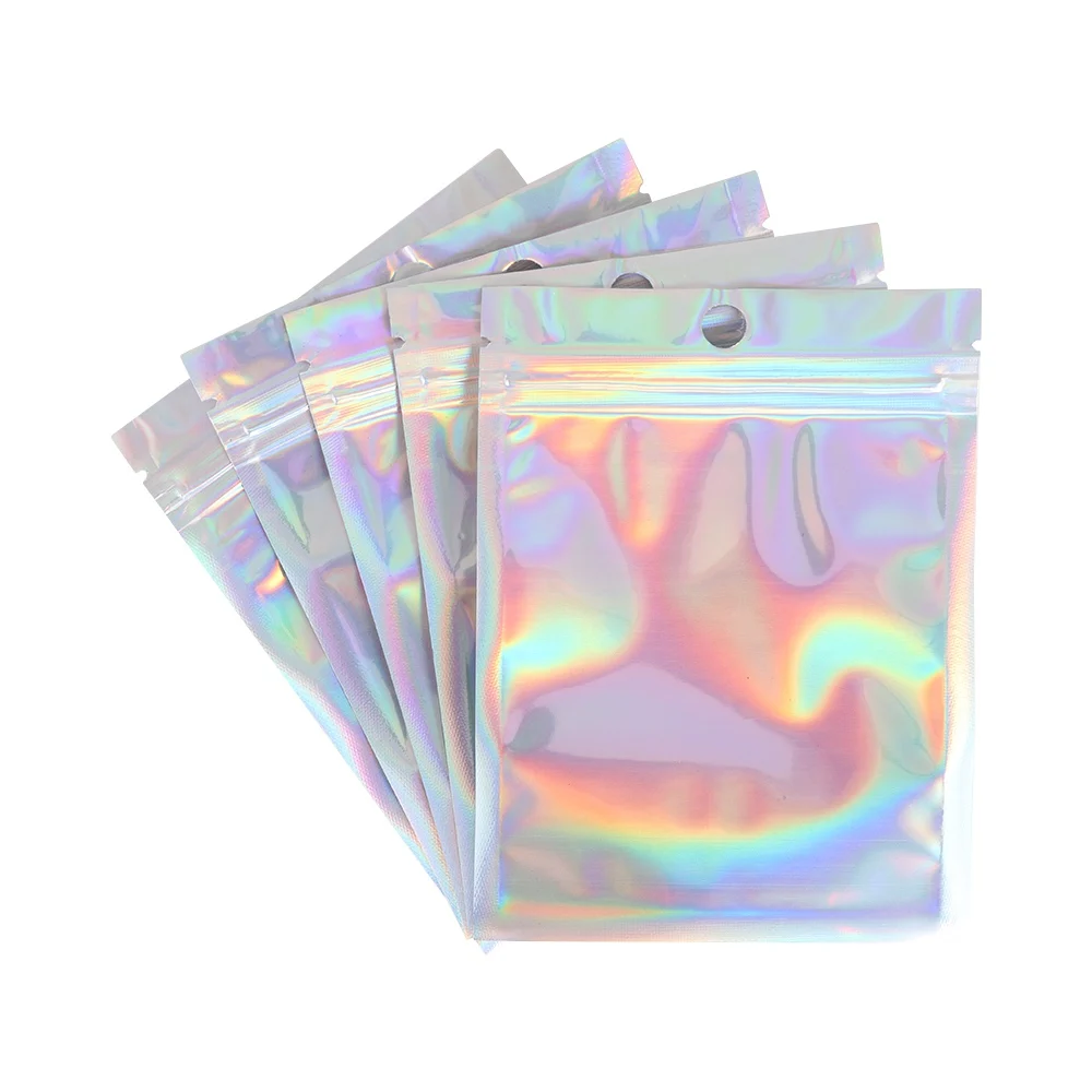 20 шт переливающиеся сумки с замком-молнией сумки Косметические Пластиковые лазерные переливающиеся сумки голографические сумки для макияжа Сумки с голограммой на молнии - Цвет: 9X12CM