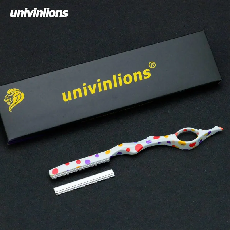 Univinlions красочные волосы прореживающая бритва лезвие прямой Парикмахерская бритва резак для волос нож для подрезки волос тоньше палочка бритва парикмахерские