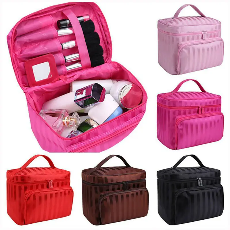 

Large Cosmetic Case Makeup Bag Storage Handle Organizer Travel Kit
