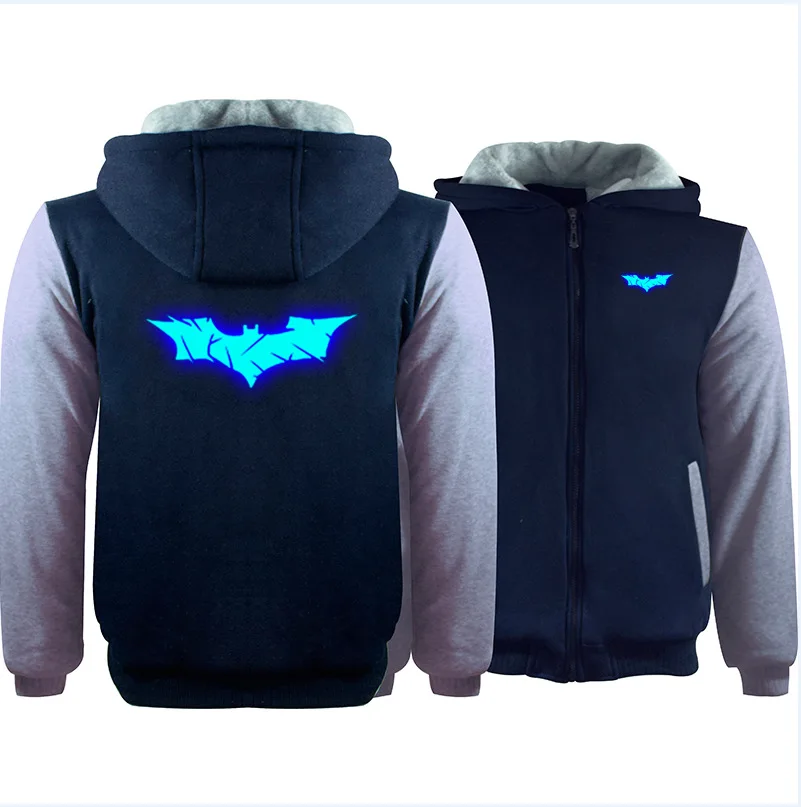 DC Бэтмен толстовки для мужчин Off White молния уличная хип хоп Теплые Толстовки Повседневная Толстовка с капюшоном для детей