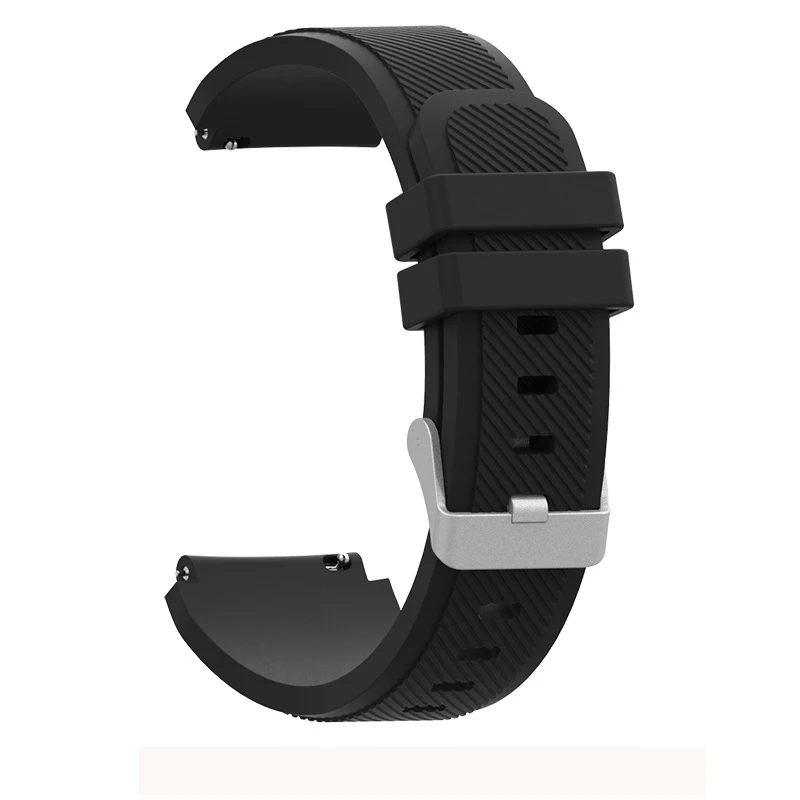 22 мм силиконовый ремешок для Ticwatch Pro Смарт-часы спортивный цветной моющийся ремешок для Xiaomi Huami Amazfit Stratos 2 2S ремешок для часов - Цвет: Black