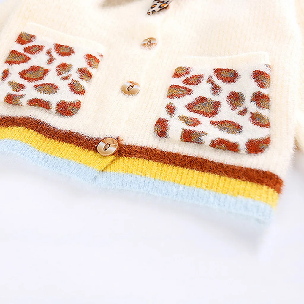 Baby girl coat winter baby girl knitted sweater baby girl fashion long sleeve bow striped cardigan coat baby girl clothes