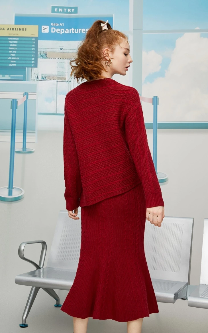 Vero Moda женский шерстяной свитер юбка костюм из двух частей комплект платье | 319446528