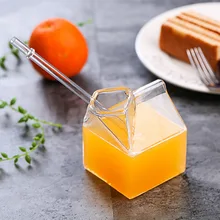 340 мл креативная прозрачная коробка для молока в форме стаканчика, стеклянная коробка для молока, необычная чашка, инструмент для питья, вода, сок, молоко, чашки для чая