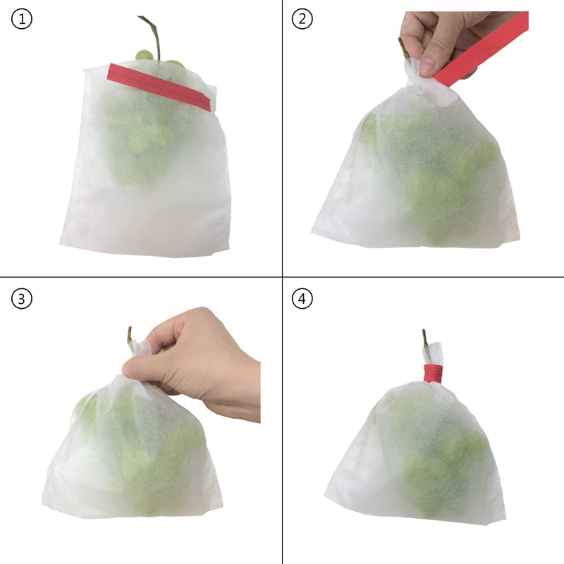 100Pcs Fruit Protection Bag, Non-Woven Net Barrier Bag Garden Plant Flower Fruit Protection Bag Flying From Bird Bug 20x25Cm