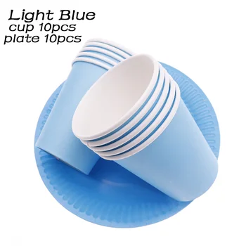 

New Year Blue paper plates cups Straws birthday party Supplies baby shower favors Disposable tableware wedding Decorations