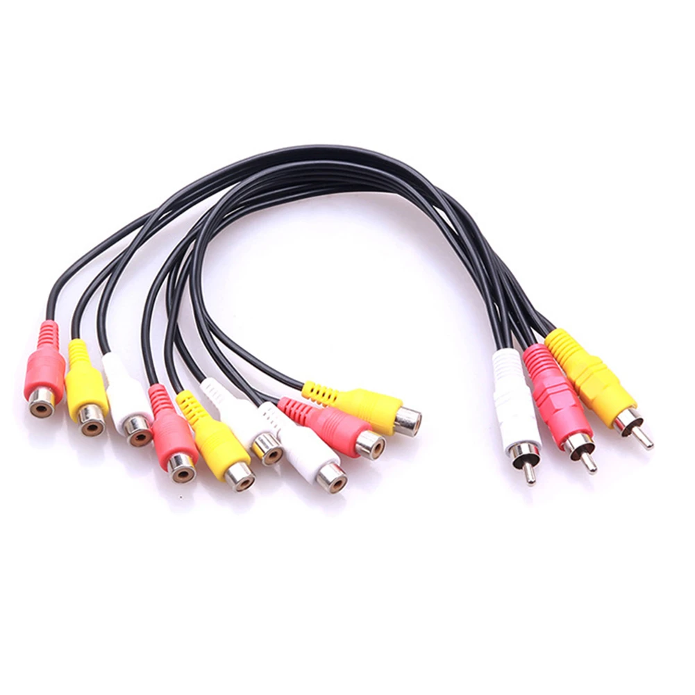 Audio Video Conecta Cables Av Lotus Head 3 Macho A 9 Hembra Linea Dvd Decodificador Conectado A Tv Rca Cable De Video Linea Dividida Aliexpress