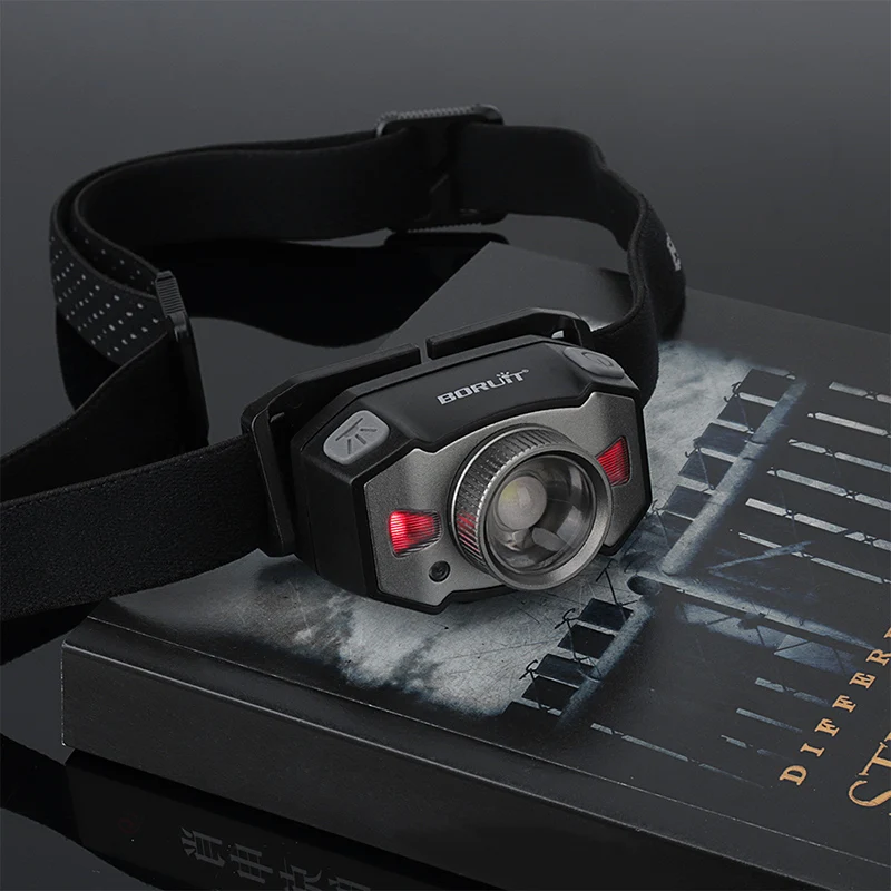 Налобный мини-фонарь XP-G2+ 2*3030 красный светильник 5-Режим масштабирования светодиодный движения ИК Сенсор головной светильник Перезаряжаемые Головной фонарь для охоты, светильник