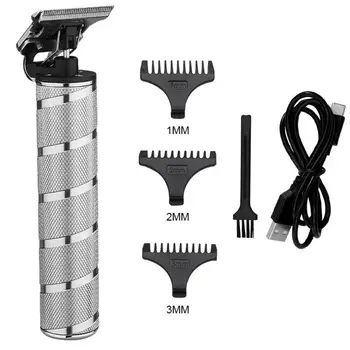

Professional Hair Clippers Men T-Blade Beard TrimmerRechargeable Cordless Haircut Machine Barber Grooming Kit
