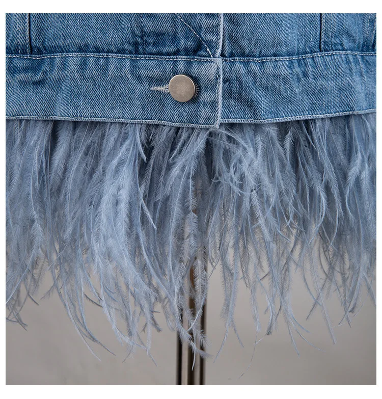 LANMREM осенняя и зимняя Новая модная женская джинсовая куртка с отложным воротником и длинными рукавами с меховой отделкой WJ6105L