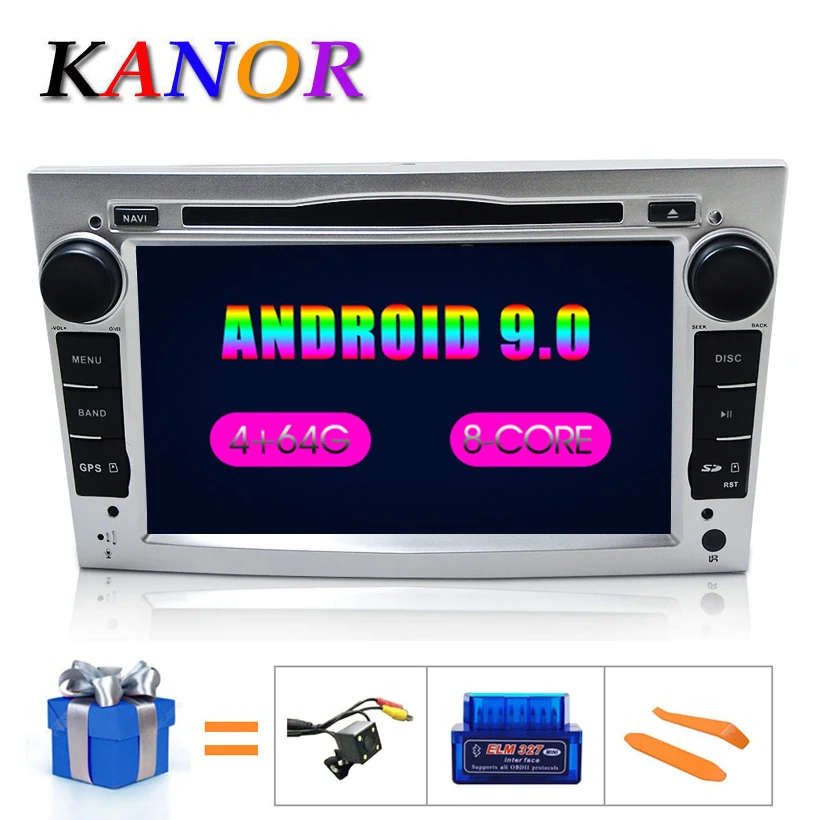 Najtaniej KANOR IPS DSP 4GB Android 9.0 2 DIN nawigacja samochodowa gps dla opla Vauxhall Astra H Vectra Antara Zafira Corsa Vivaro Meriva Veda odtwarzacz DVD