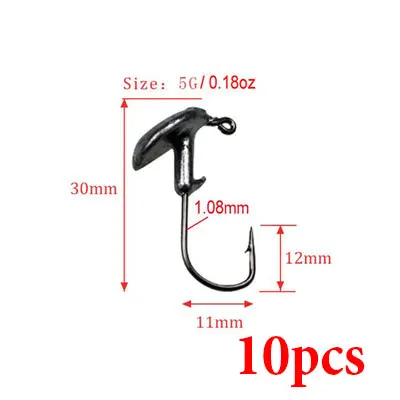 5g-10pcs 3,5 г, 5 г, 7 г, 10 г, 14 г, 5 шт./лот, тумблер, свинцовые головки, рыболовные крючки, круглый крючок, Свинцовые Приманки, Мягкая приманка - Цвет: 5g-10pcs