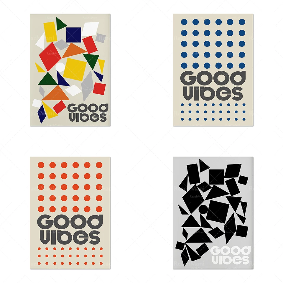 GOOD VIBES'Pieces' Art Prints | Retro Typography Art Wall Decoration Scandinavian Poster Wall Minimal Artwork