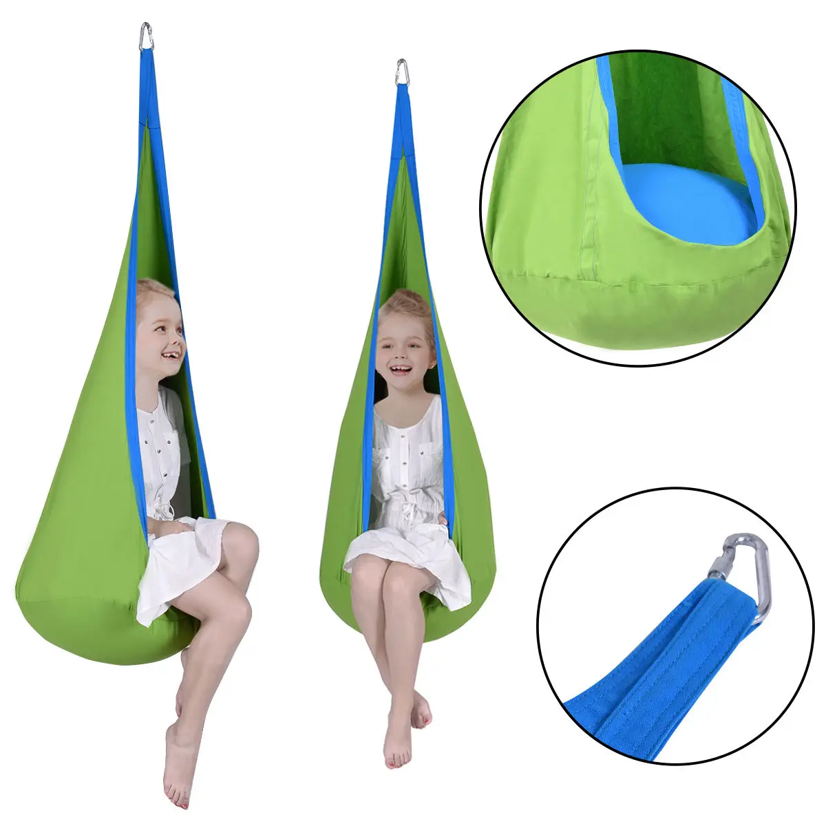 

Costway Child Pod Swing Chair Tent Nook Indoor Outdoor Hanging Seat Hammock Kids