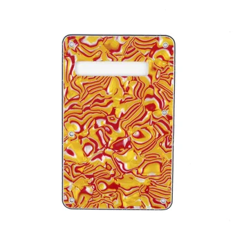 

Musiclily Guitar Strat Back Plate for Fender USA/Mexican Standard Stratocaster Modern Style, 4Ply Red Yellow Shell