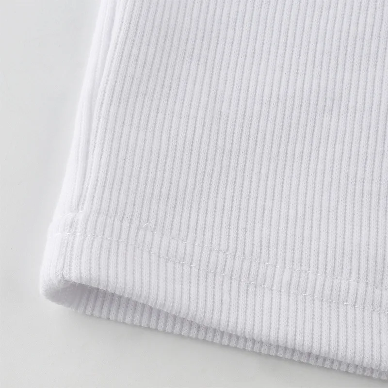 ALLNeon Harajuku Ribbed Tight Printing Crop Tops O-neck Short Sleeve Skinny White T-shirts Vintage Y2K Summer Tops Streetwear