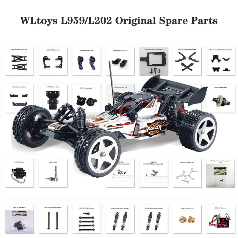 L959 оригинальный Запчасти 01 до 66 Wltoys L959-A L202 RC автомобиль запасные задняя
