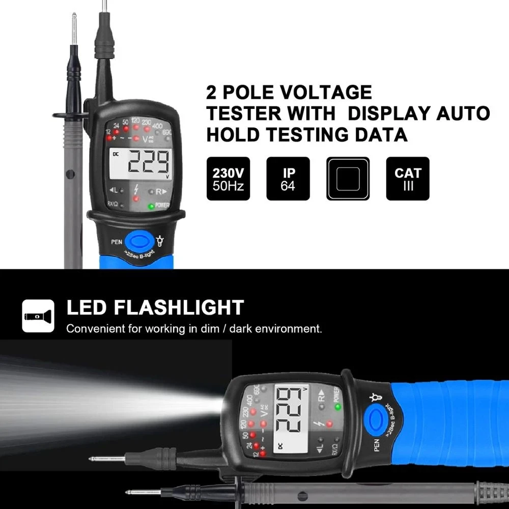 HoldPeak HP-38A LCD 전자 전류 전압 테스터 디지털 자동 전원 끄기 AC/DC, 낮은 배터리 소비