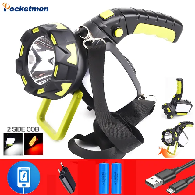 

10000LM Long Lighting Distance Searchlight Camping Lamp LED Flashlight Torch 100W emergency portable flashlight gun light