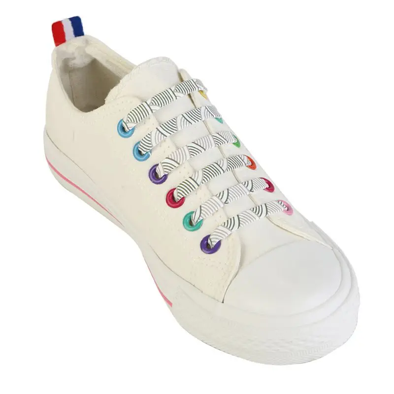 16PCS No Tie Shoelaces Printed Silicone No Tie Shoestring Silicone Outdoor Lazy Sports Shoes Accessories 5-7.9 Cm - Цвет: Цвет: желтый