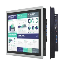 Ordinateur industriel tout en un avec écran tactile capacitif rs 232 COM pour Win10 pro, 10 12 15 17 19 21 pouces 