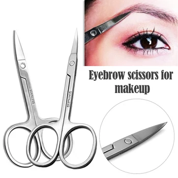 

Stainless Steel Manicure Scissors Cutter Eyebrow Scissor Eyebrow Trimmer Eyebrow Eyelashes Nose Hair Scissor Nail Makeup