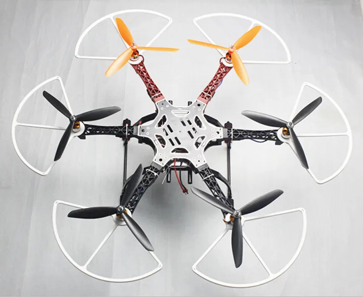 

Hot F05114-AL Assembled F550 550 mm Hexa-Rotor Air Frame Kit RTF with AT10 10CH Remote Control Prop Guard Protector Battery Char