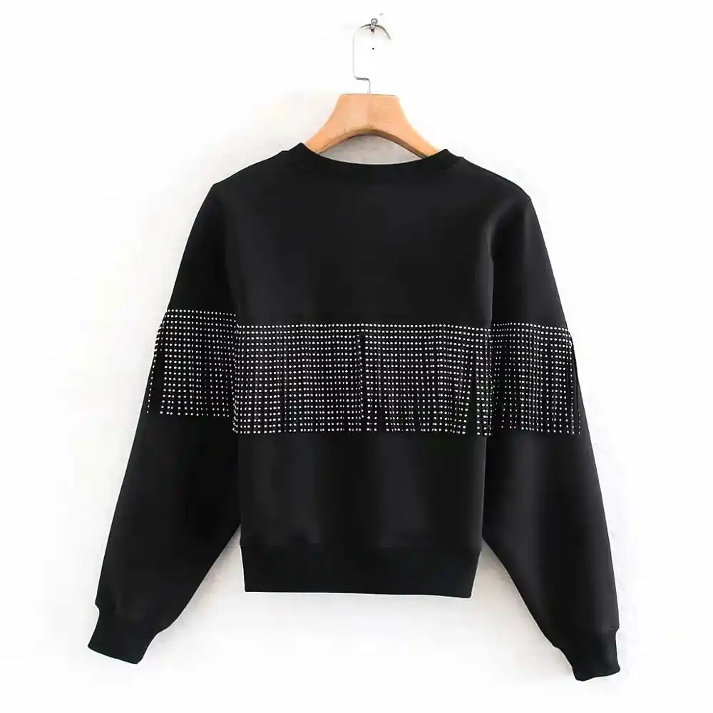 black knitted sweatshirt