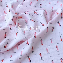 Хлопок креп мультфильм пузырь пряжа младенческой двойной марлевые ткань пижамы ткань