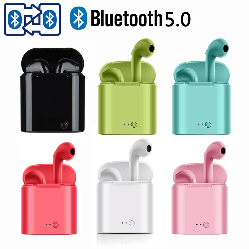 I7s TWS Bluetooth 5 0 наушники матовые вкладыши Macaron с микрофоном зарядная коробка