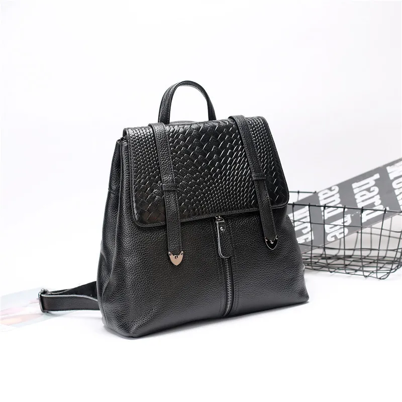 

Versitile Fashion Bag First Layer Leather Backpackage Crocodile Pattern Leather Bags Casual Backpack Single-shoulder Bag