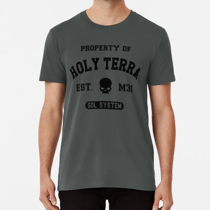 Property of Terra (black) T shirt 40k terra college Pattern Print T-Shirt Extra Large Asian Size S-5XL