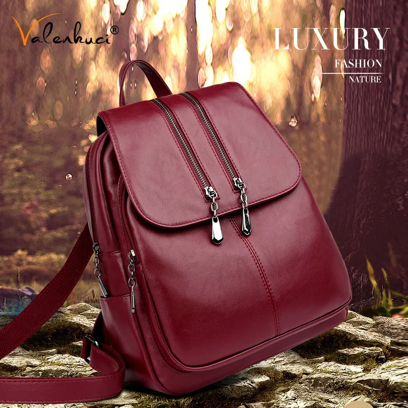 Laptop Backpack Female Vintage Women School-Bag Satchel Fashion Brand-New