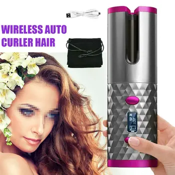 

USB Rechargeable Automatic Hair Curler Air Spin Curl Magic Ceramic LED Display Temperature For Curls Or Waves Hair Styling
