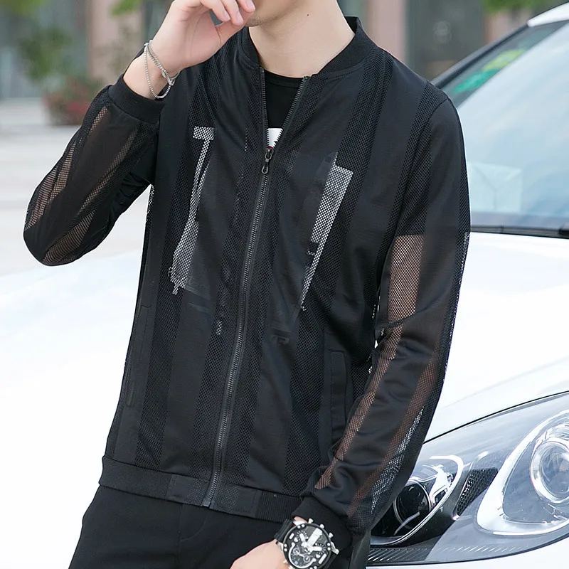 

Support Activity Coat Men's Korean-style Ultra-Thin-Coat Breathable Fashion Summer New Style Large Size Hollow out Sun Clothes