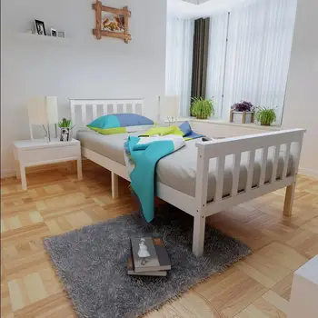 

Bedroom 3ft Single Bed in White Wooden Frame White Strong Basic Kid/ Adult Sleeping Bed Children Bed Fast Delivery