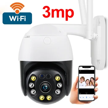 

Outdoor 3MP WIFI PTZ IP Camera Baby Monitor Human Body Tracking 4X Digital Zoom Two-way Audio Security Waterproof CCTV Camera