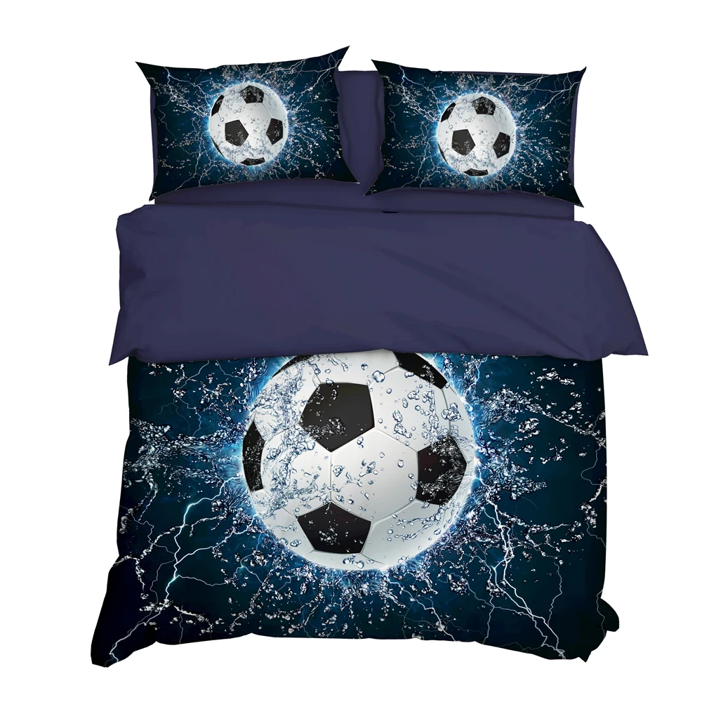 

YuXiu 3D Football Field Basketball Bedding Sets 3Pcs Duvet Cover Set Bed Linens Covers Pillowcase King Queen Full Home Texitle