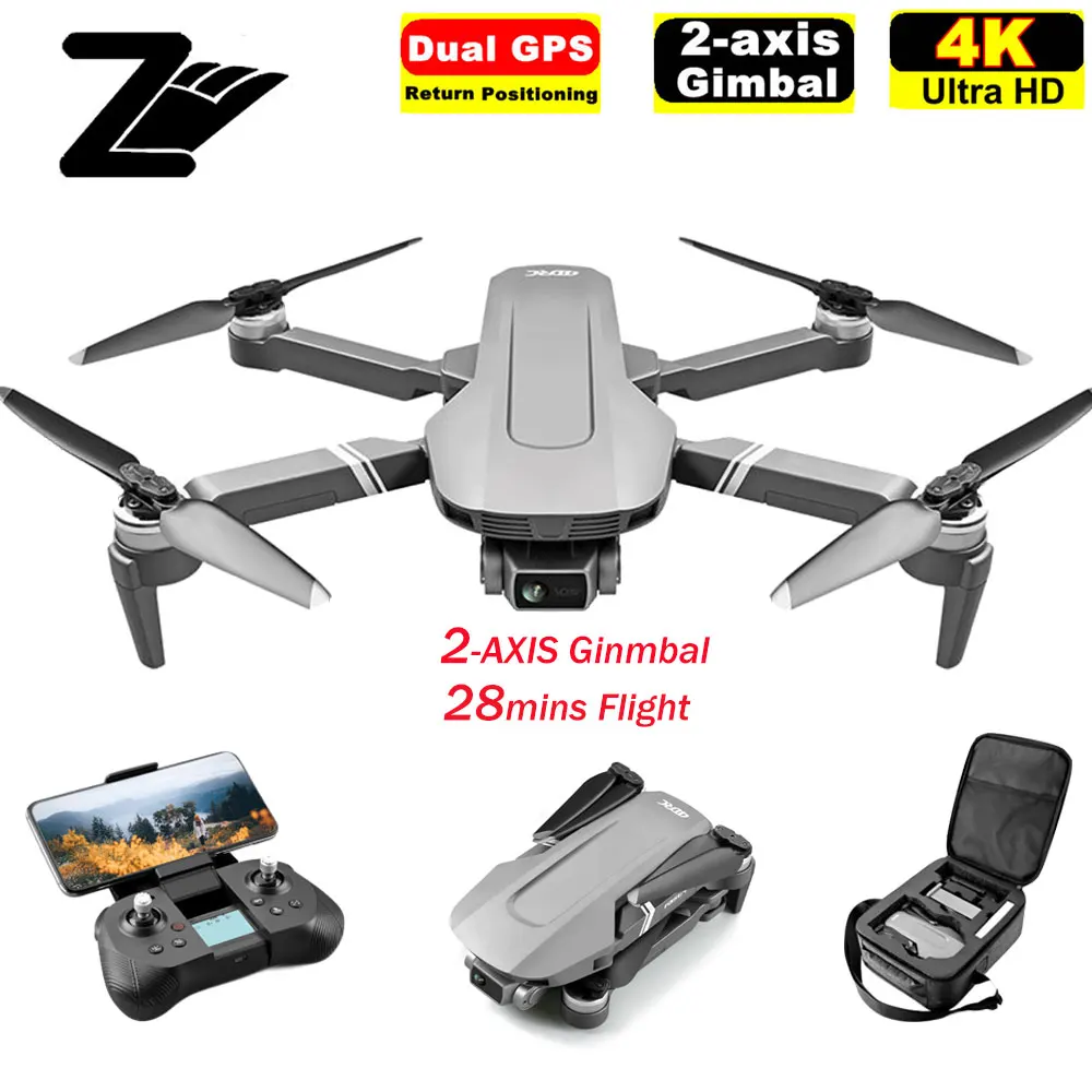 

F4 GPS Drone With 5G WiFi FPV 4K Dual Camera Professional 2-Axis Gimbal Brushless Helicopter Toy RC Quadcopter Dron VS SG906 Pro