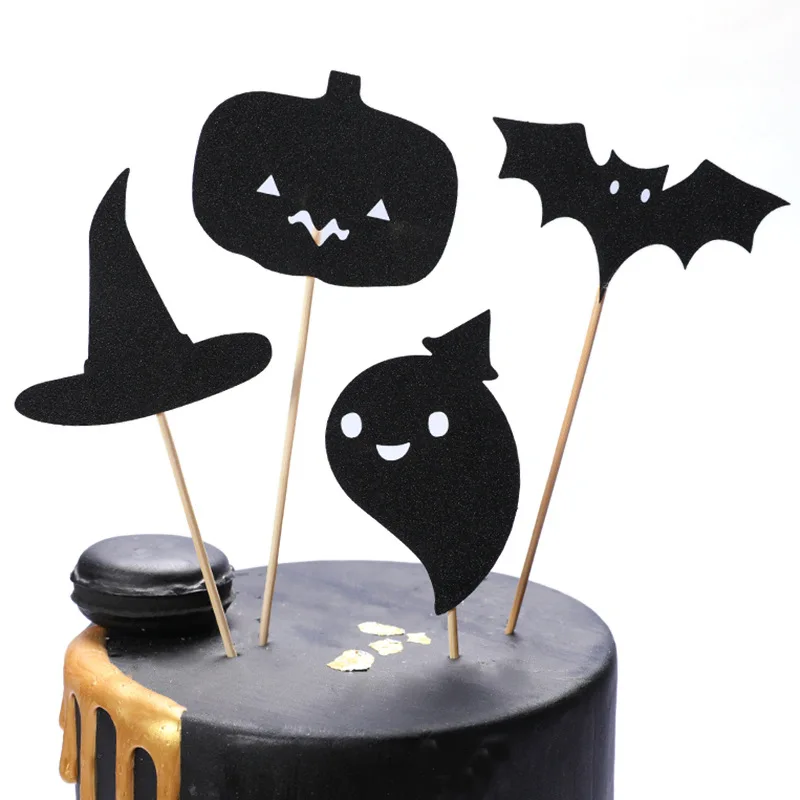 Cake Decoration Black Bat Castle Witch Ghost Happy Halloween Cake Toppers  Papercard For Halloween Party Dessert Cupcake Decor - Cake Decorating  Supplies - AliExpress